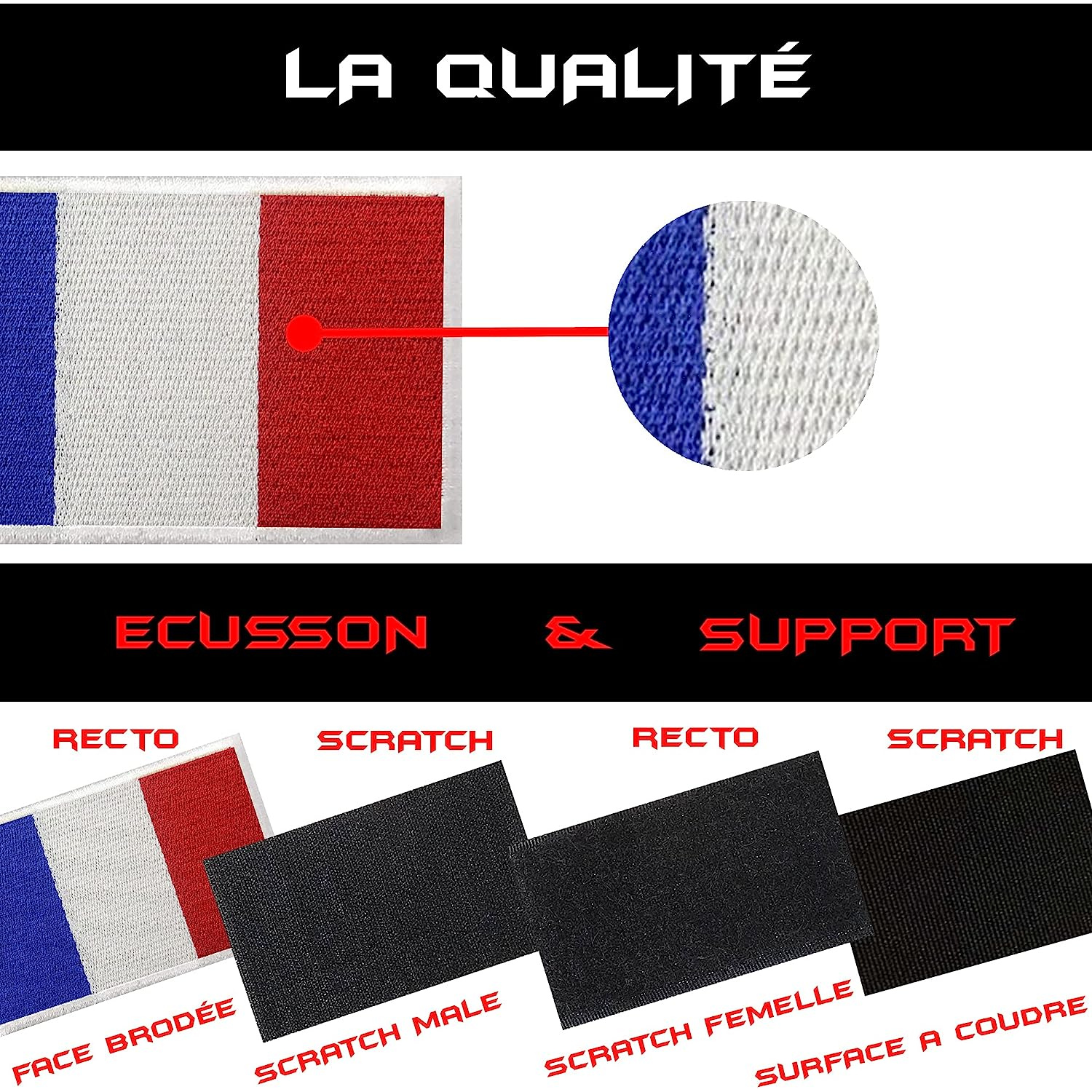 Écusson Militaire Velcro France - Patch de Fierté Française pour